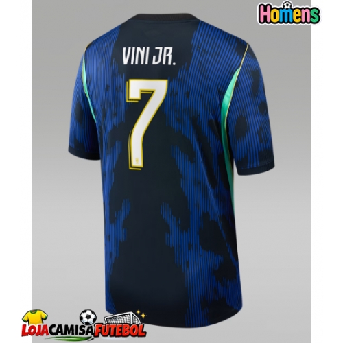 Camisa de Futebol Brasil Vinicius Junior #7 Equipamento Secundário Mundo 2026 Manga Curta